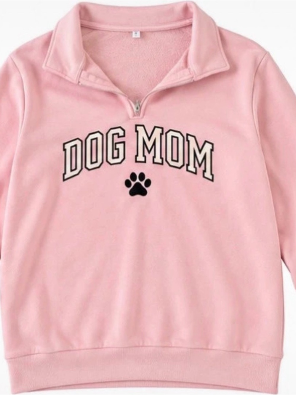 Dog Mom Pink Pullover Quarter-Zip Sweatshirt